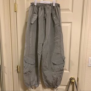 Stylenanda grey silver parachute pants